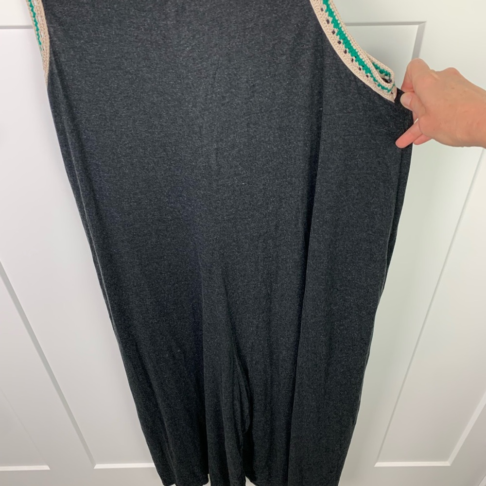 NATURAL LIFE Black Sleeveless Jumpsuit with Green Trim - Picture 10 of 11